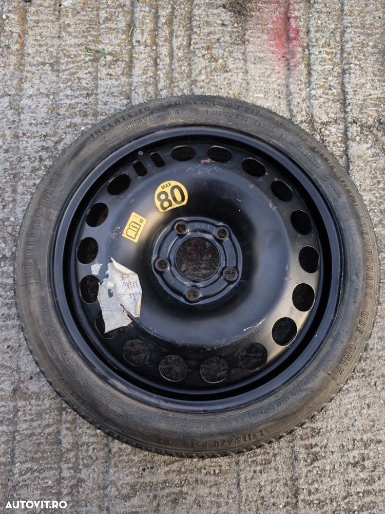 Roată de rezervă slim T115 / 70 R16 Opel Astra H - 1