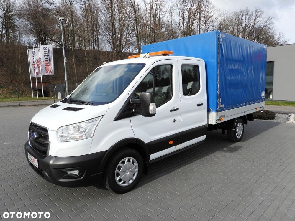 Ford TRANSIT SKRZYNIA PLANDEKA PODWÓJNA KABINA DOKA 7 MIEJSC TEMPOMAT LEDY KLIMATYZACJA  130KM - 7