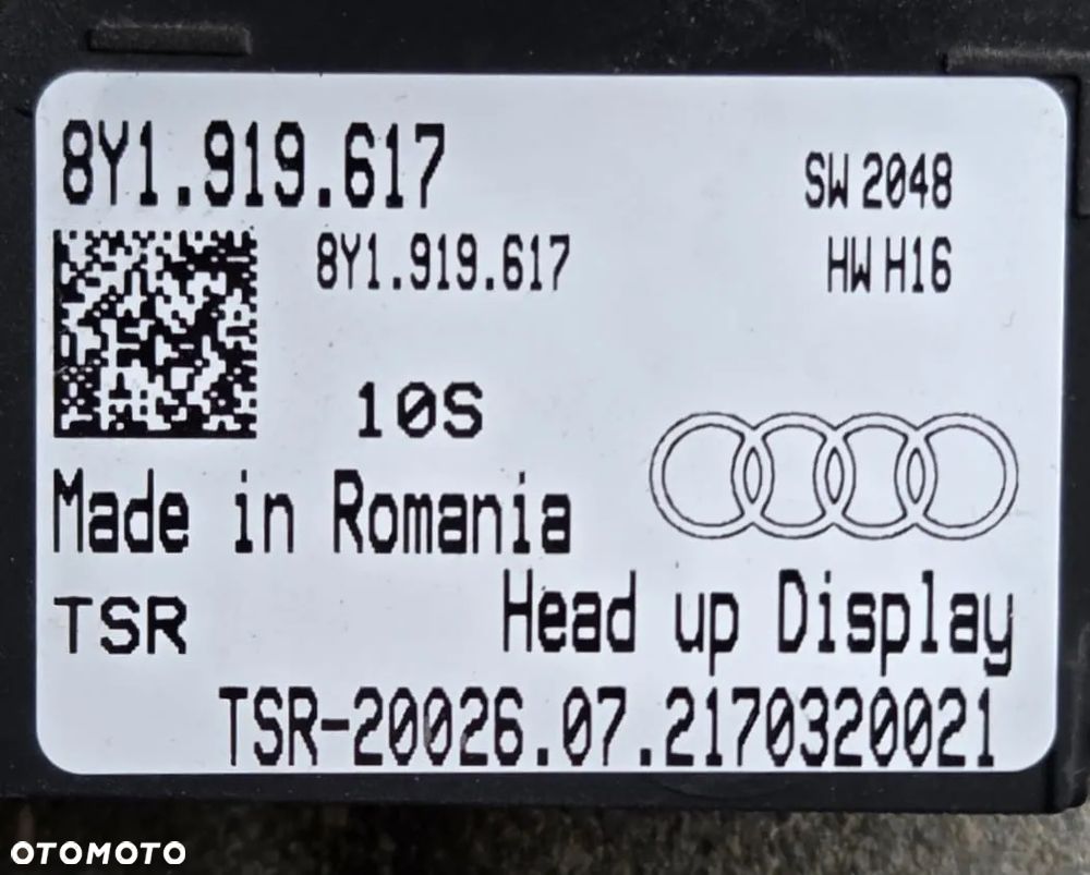 Wyświetlacz HeadUp Audi A3 8Y 8Y1919617 - 2
