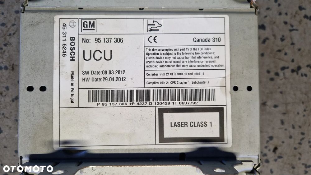 CHEVROLET CRUZE RADIO NAVIGACJA 95137306 - 3