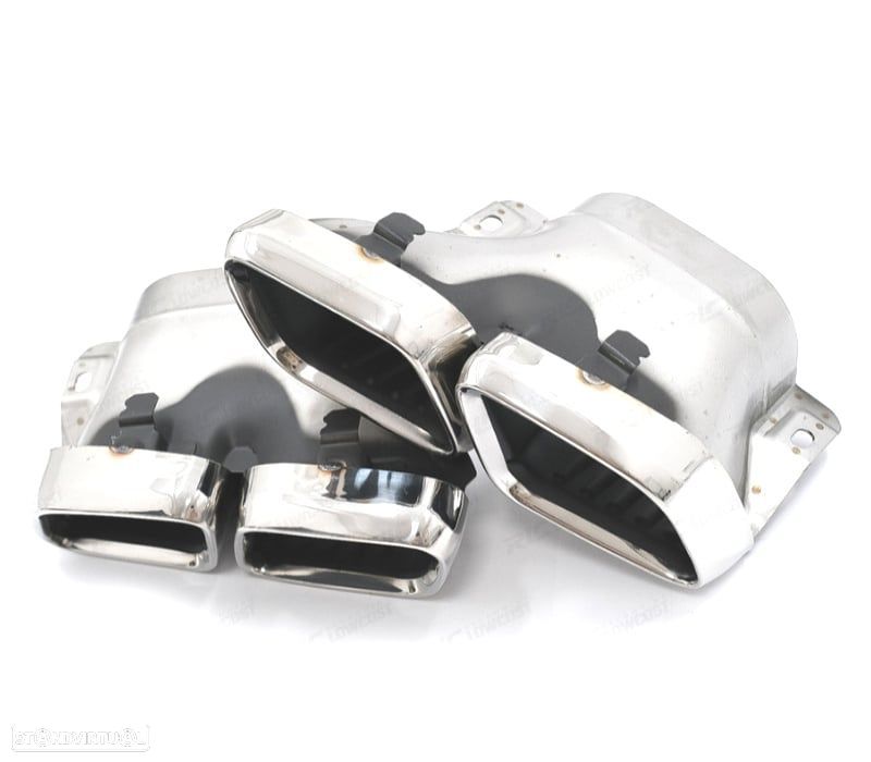 PONTEIRAS DE ESCAPE MERCEDES GLC W253 X253 C253 15-18 LOOK GLC63 CROMADAS - 3