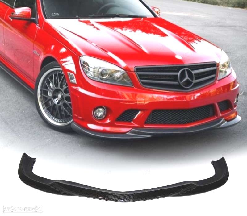 SPOILER LIP FRONTAL MERCEDES W204 LOOK AMG C63 07-10 CARBONO - 1