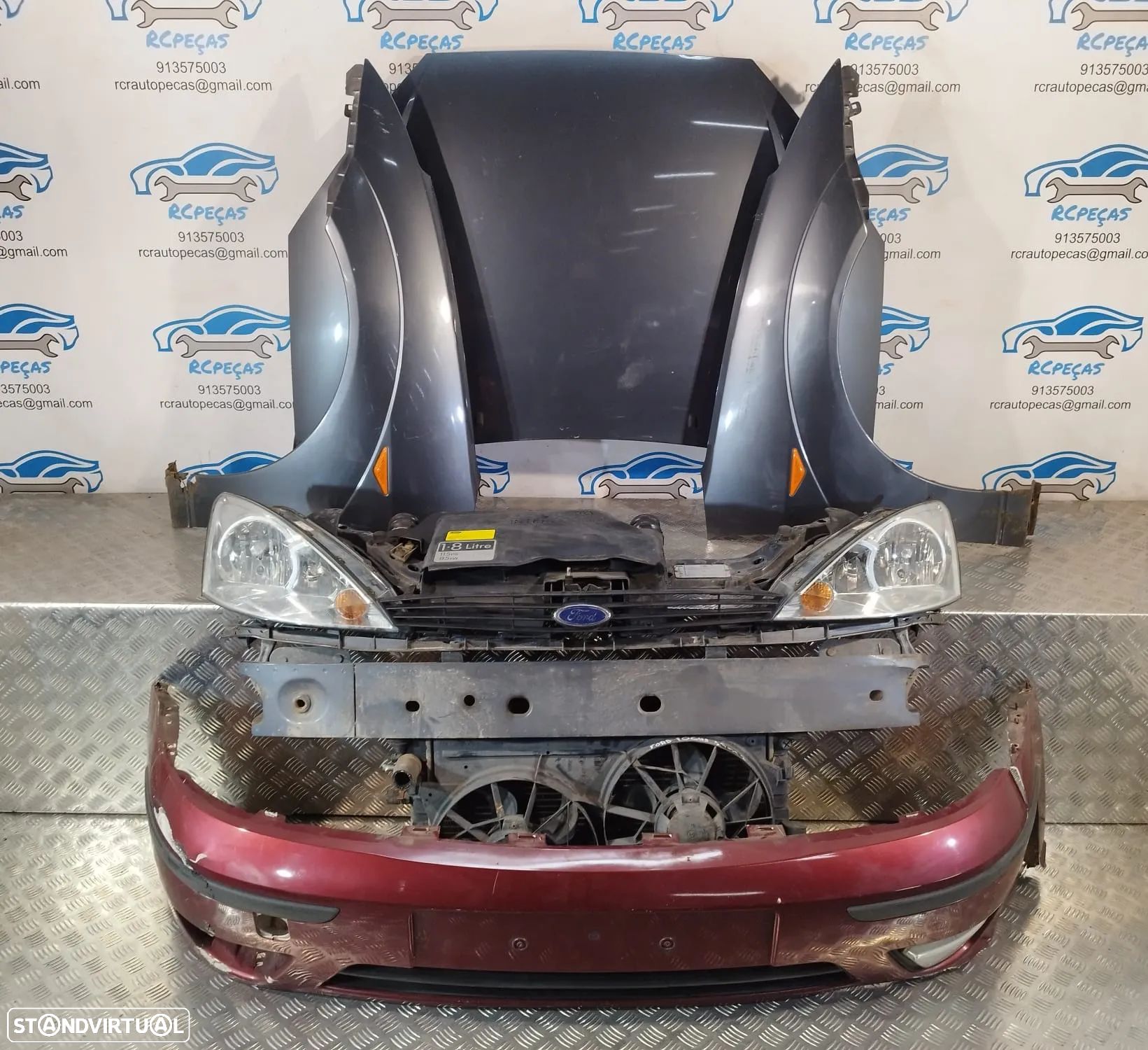 FRENTE COMPLETA FORD FOCUS I 1 MK1 FASE II 2 CAPOT PARACHOQUES GUARDA-LAMAS OTICAS RADIADOR VENTILADOR FRENTE FIBRA REFORÇO - 1
