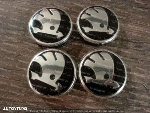 Covorase auto Skoda Octavia 3 din cuciuc ,Defector capota  , Eleron,embleme capota - 2