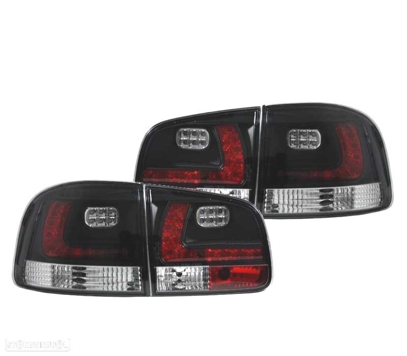 FARÓIS VOLKSWAGEN VW TOUAREG 02-10 LED FUNDO PRETO - 1