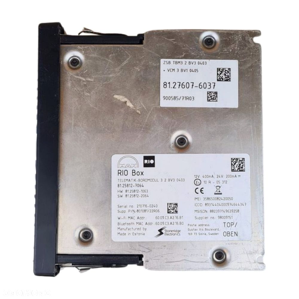 MODUŁ TELEMATIK-BORDMODUL 3 2 BV3 0403 + VCM 3 BV1 0405 81.27607-6037 - 3