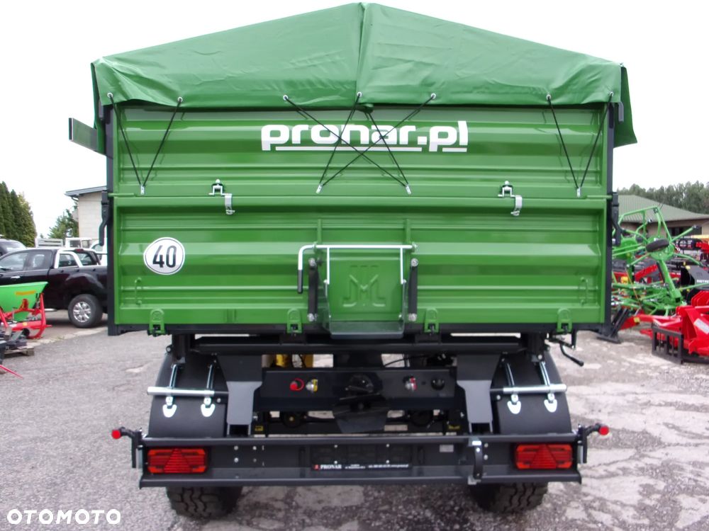 Pronar Przyczepa dwuosiowa paletowa Pronar PT-610 -10-ton, Przyczepa Pronar PT-653/2 - 6-ton z mechanizmem trójstronnego wywrotu, nadstawy, plandeka, balkon - 4
