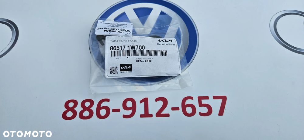 KIA RIO 3 III LIFT 2014-2017 Zaślepka zderzaka przedniego Zaślepka haka zderzaka przód 86517-1W700  NOWA ORYGINALNA KIA - 5