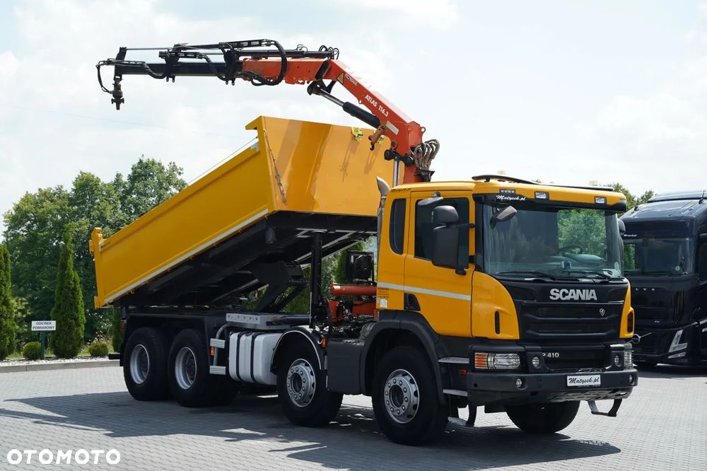 Scania P 410 / 8x4 / WYWROTKA - 6 M + HDS ATLAS 116.3  / ROTATOR / EURO 6 / - 9