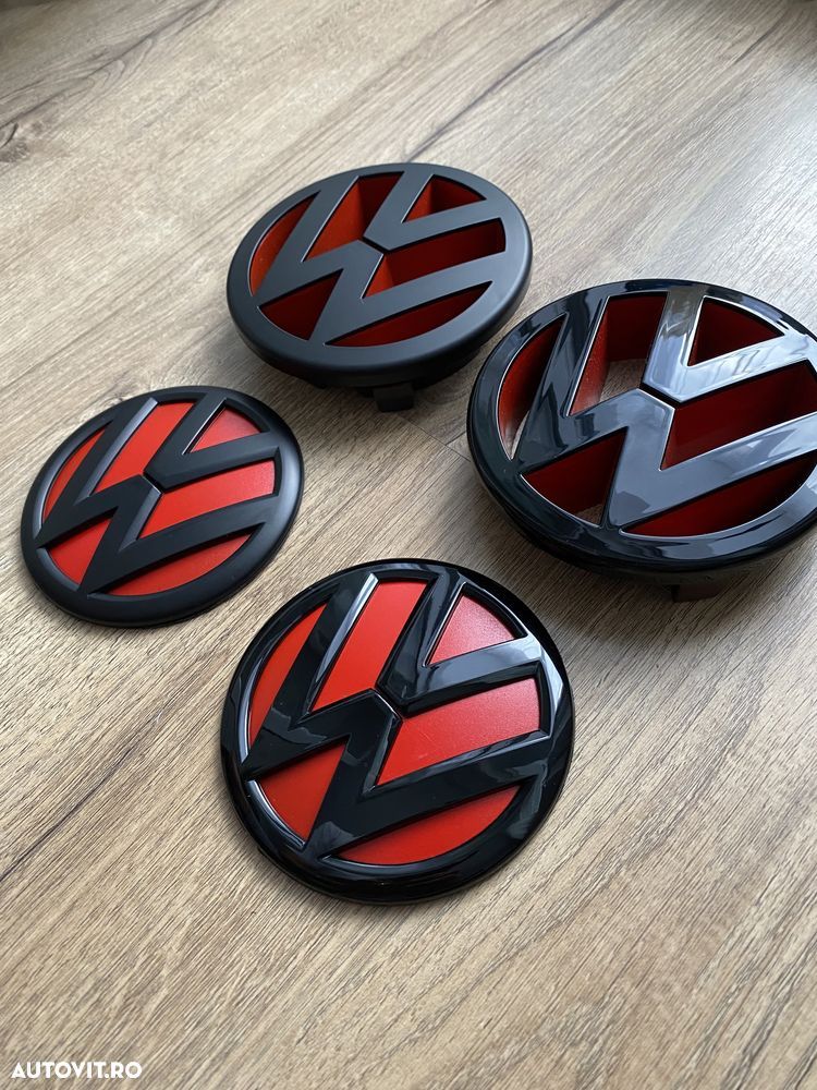 Emblema Embleme Semn Logo Negru Grila Bara Fata Haion Spate Vw Golf 5 - 3