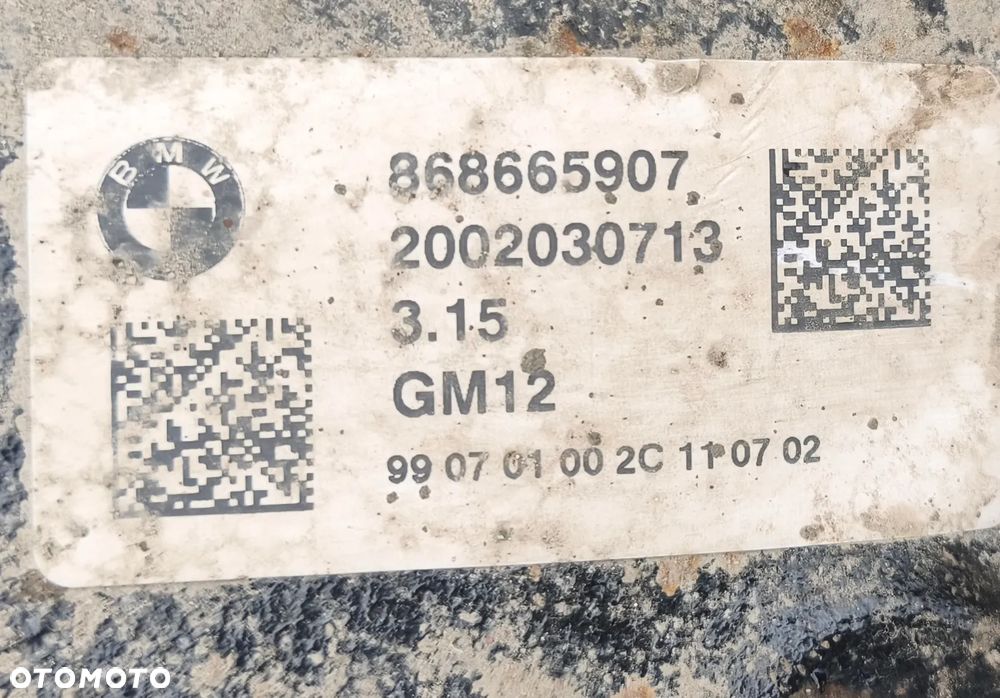 BMW X5 G05 20r MOST DYFER DYFERENCJAŁ TYŁ 8686659 3.15 - 2