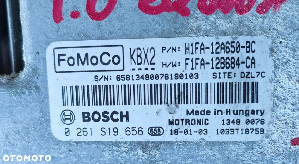 FORD FOCUS MK3 1.0ECO - STEROWNIK SILNIKA H1FA-12A650-BC , 0261S19656 - 2