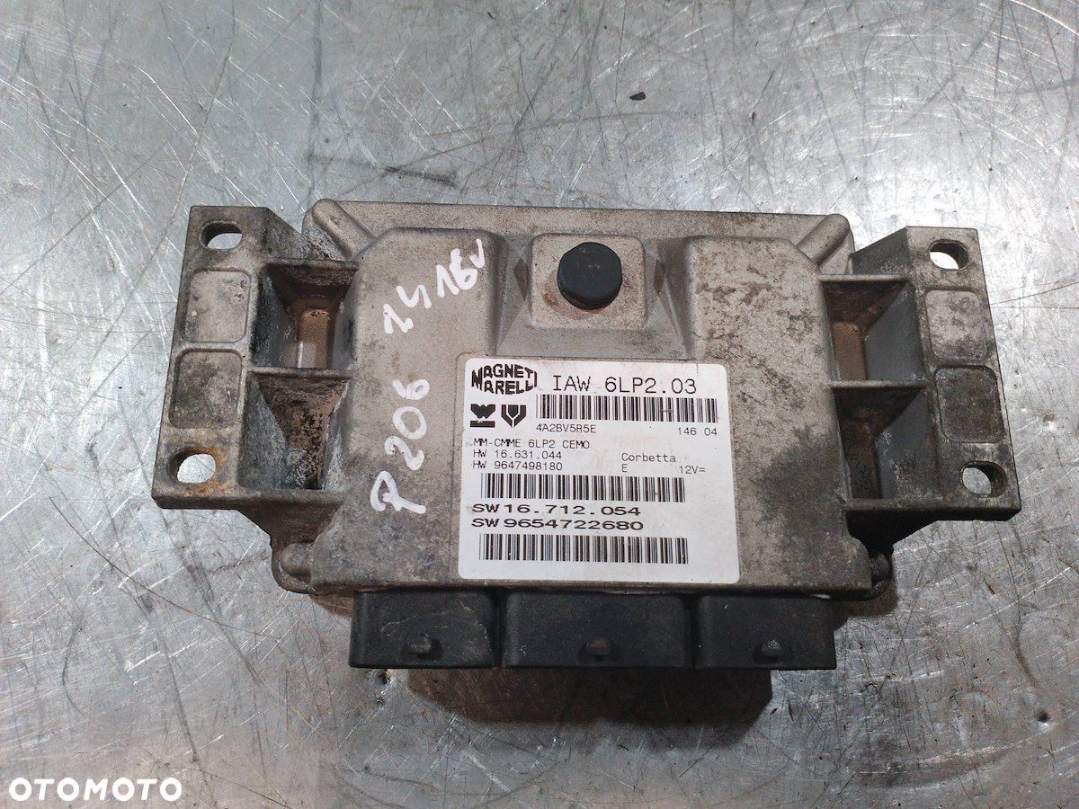 KOMPUTER, STEROWNIK PEUGEOT 206 9647498180  9654722680 1.4 16V - 1