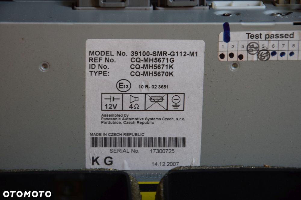 Honda Civic VIII UFO 06-11 Radio oryginalne EUROPA 39100-SMG-G112-M1 z kratką nawiewu - 4