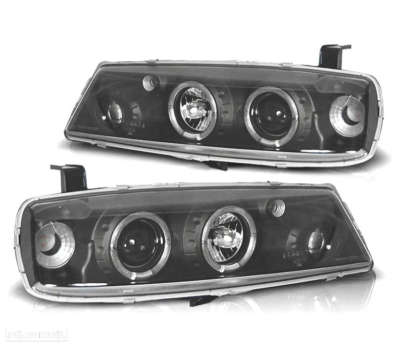 FARÓIS ANGEL EYES PARA OPEL CALIBRA 90-98 FUNDO CROMADO - 2