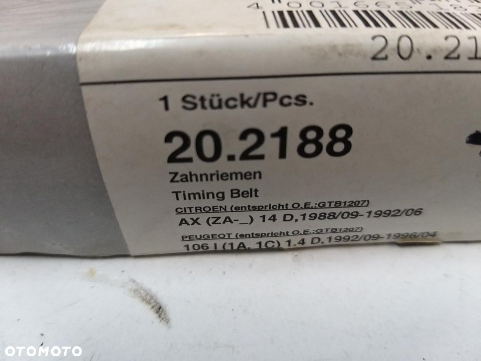 PASEK ROZRZADU CITROEN AX; PEUGEOT 106 I 1.4D 09.88-12.97 - 1