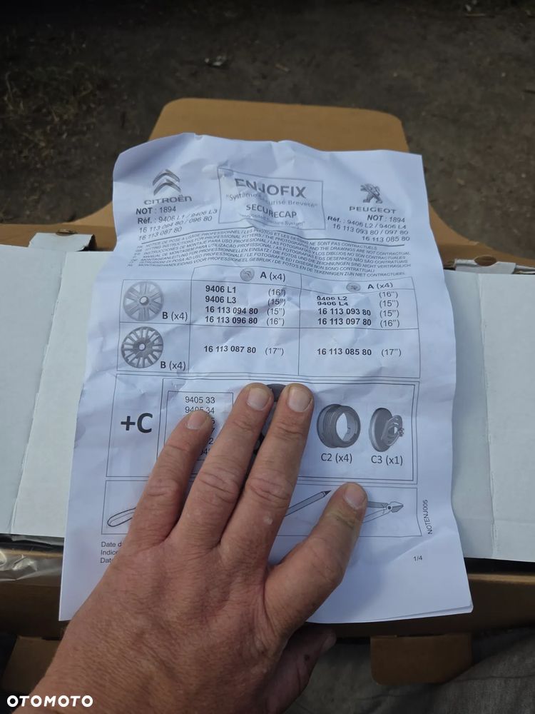 Kołpaki CITROËN C4 SPACETOURER 17 Cali 1611308780 - 10