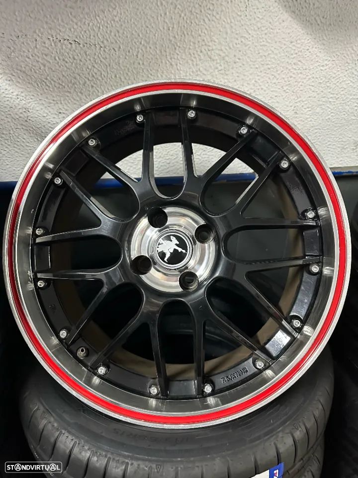 Jantes 18 Universais 4x108 pretas polidas usadas em bom estado com pneus usados - 1