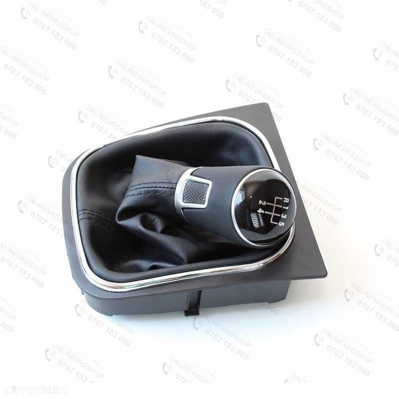 Schimbator viteze piele VW Golf 5, Golf 6, Jetta, Eos, Scirocco - 8