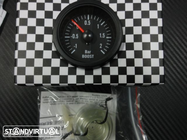 Manómetro fundo preto estilo VDO / Od school disponível em Amperímetro, pressão do turbo, pressão do oleo, temperatura do oleo, temperatura da água, voltagem, vacuo - 2