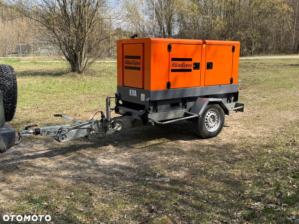 Atlas Copco QAS 40 KW Agregat prądotwórczy Przyczepa do rejestracji. inwerterowy wyciszony! 2014r. JAK NOWY z Norwegii. 5000mtg.Mocny silnik Turbo Kubota 4 cylindry 100km! Dekra aktualna. Opony zero zużycia. Zadbany Agregat. Odpala na Dotyk. Bogata Wersja! Prądnica Najlepsza PARTNER LEROY SOMER. - 1