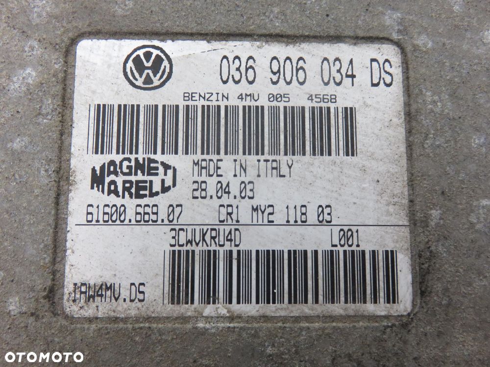 STACYJKA STEROWNIK SEAT TOLEDO II 1.6 036906034DS 1C0959799F 4B0905851C - 7