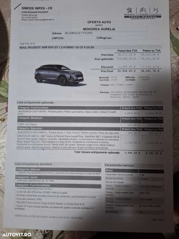 Peugeot 3008 1.2 MHEV 136 e-DCS6 GT - 24