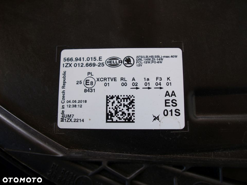 Image Škoda Kodiaq Přední světlo levé Světlo Plné LED 566 Hella