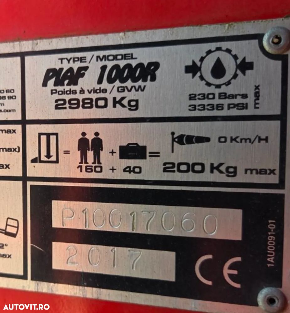 Alta Nacela Electrica ATN PIAF 1000R 10.4 M, 2017 - 9
