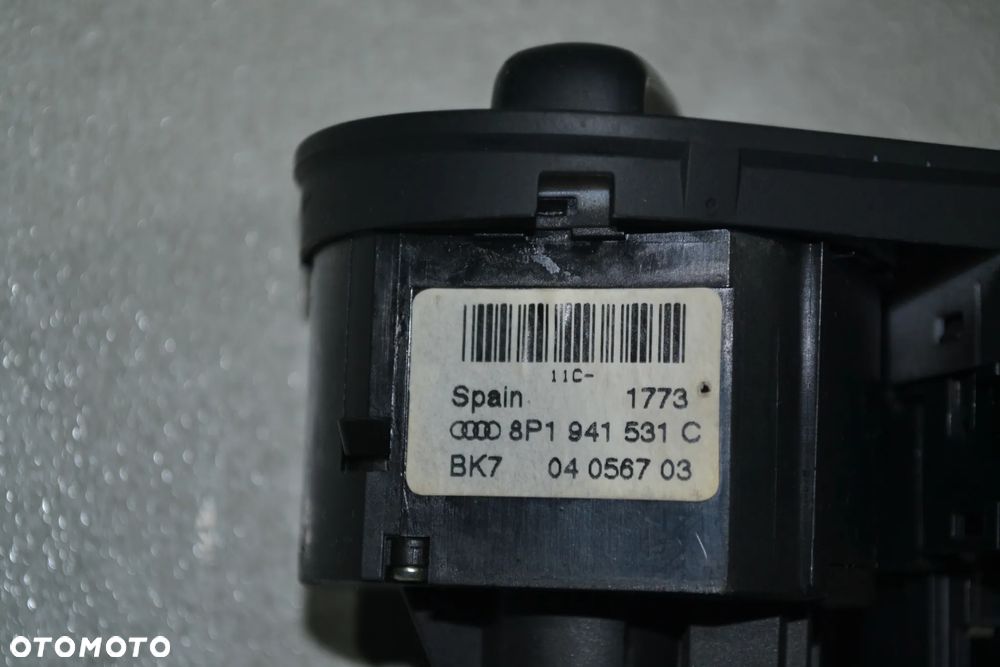 AUDI A3 8P 04-12 WŁĄCZNIK PRZEŁĄCZNIK ŚWIATEŁ 8P1941531C ORYGINAŁ - 3