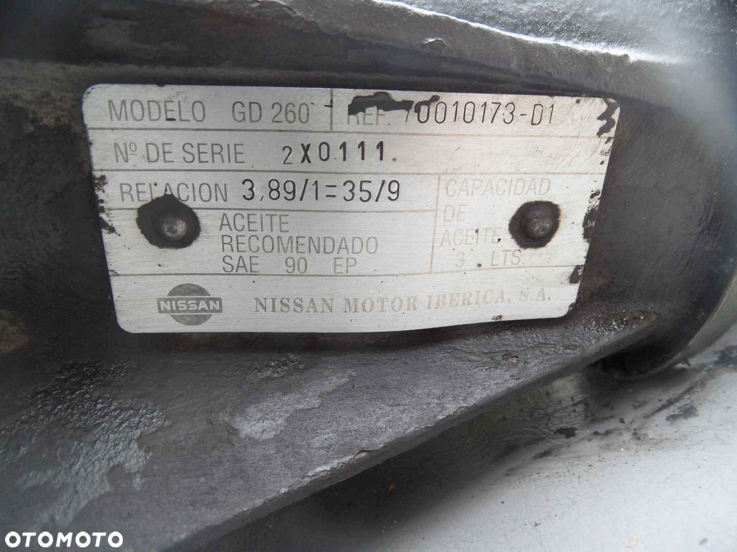 MOST TYŁ TYLNY NISSAN ATLEON GD260 3.89 35/9 - 5