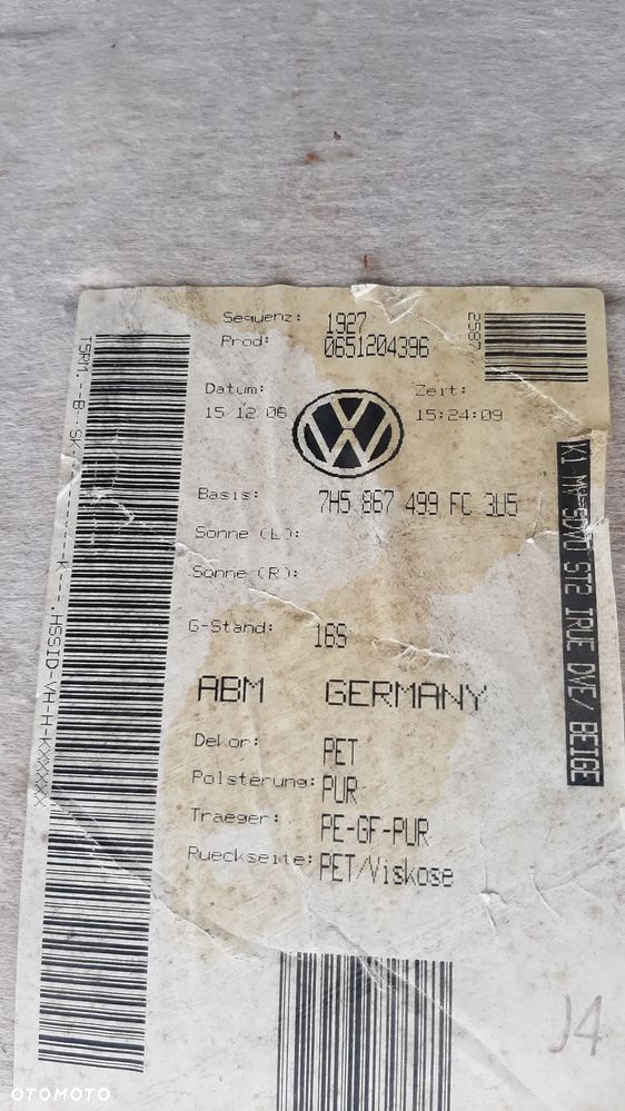VOLKSWAGEN T5 MULTIVAN BEŻOWA PODSUFITKA PRZESZYWANA KOMPLETNA - 7