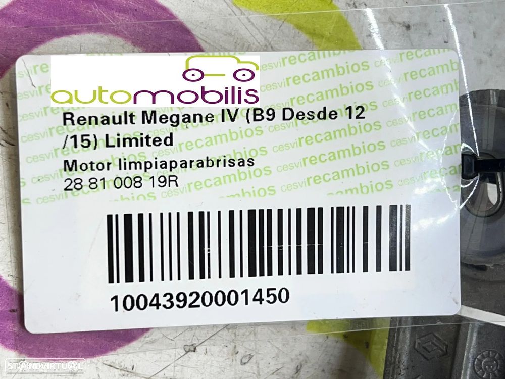 Limpa Vidros RENAULT MEGANE IV Grandtour  Ref. 288005974R - NO. 340077 - 5