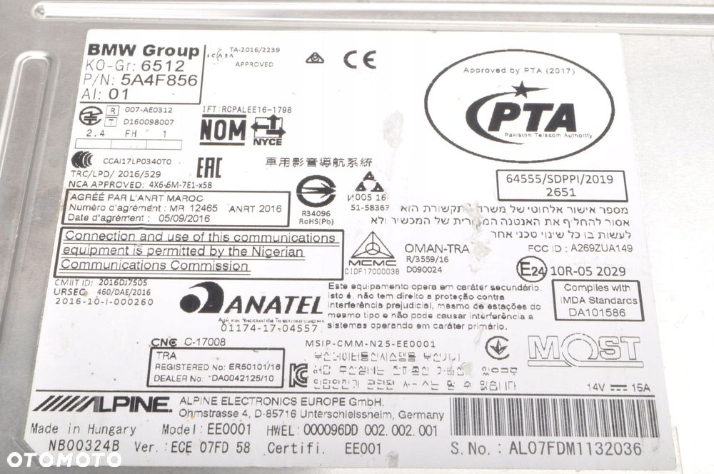 MINI F54 F55 F56 LIFT RADIO NAWIGACJA 5A4F856 - 2