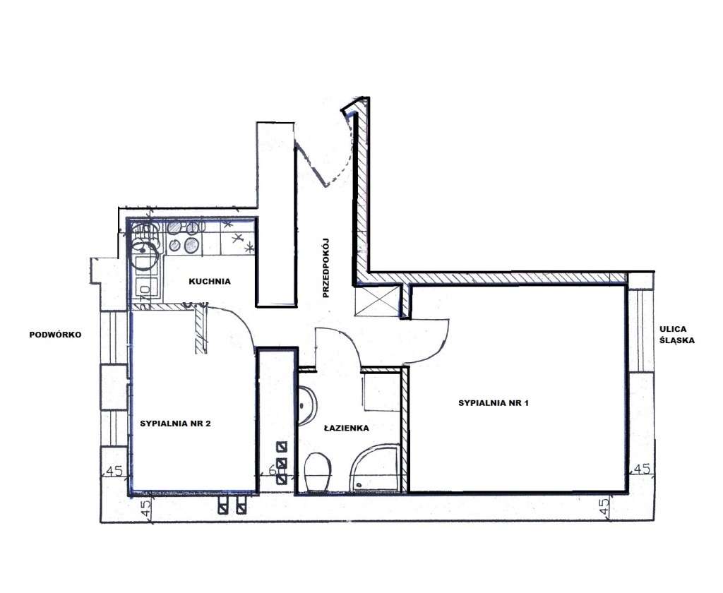 2 POKOJE - 32 M2 - ŚLĄSKA - 2500 ZŁ  - WOLNE OD ZARAZ