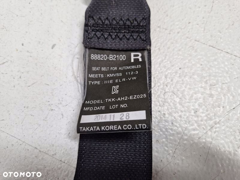 KIA SOUL II 2 PAS BEZPIECZEŃSTWA PRAWY PRZÓD PRZEDNI UK 88820-B2100 - 10