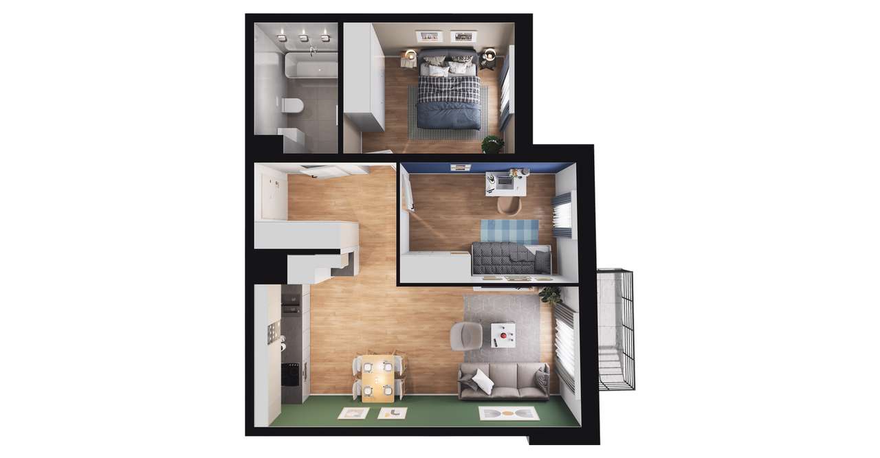 3-pokojowe mieszkanie 53m2 + balkon Bez Prowizji - Pełny obrazek: 2/23