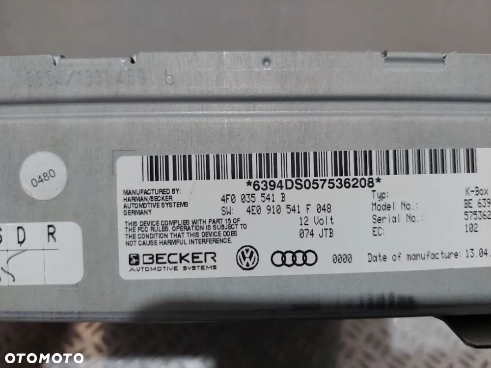 TUNEL RADIA MODUŁ AUDI A6 C6 NR 4F0035541B - 3