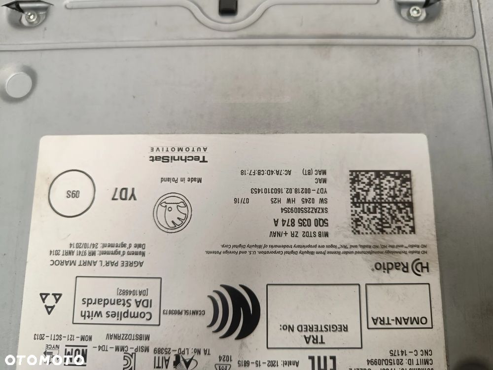 Radio Skoda Superb 3 III Wyświetlacz Jednostka Nawigacja  3V0919605A 5Q0035874A - 12