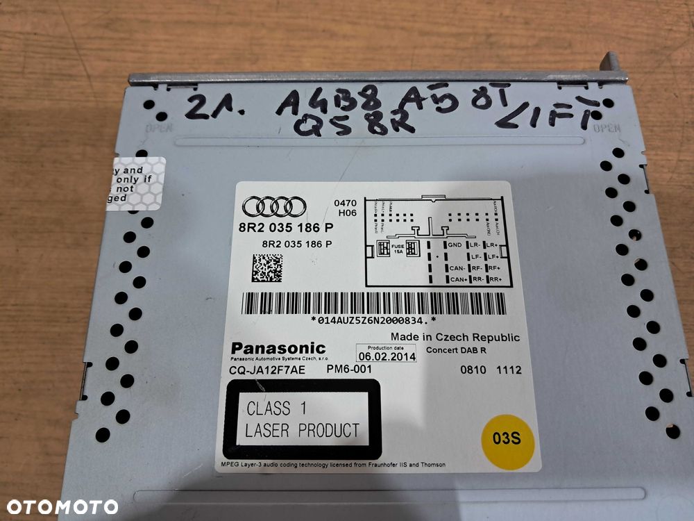 Radio radioodtwarzacz CD AUDI CONCERT A5 8T A4 B8 Q5 8R LIFT Anglik - 5