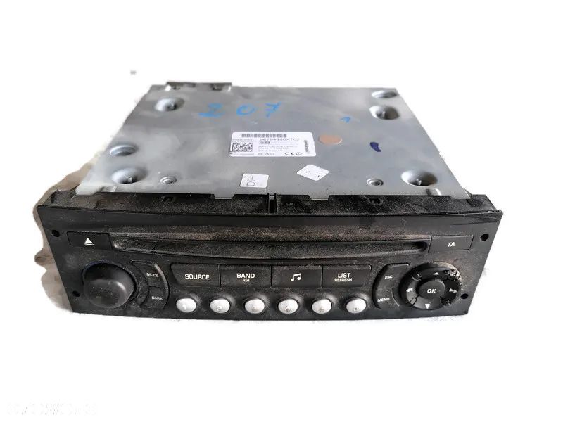 PEUGEOT 207 11r RADIO CD RADIOODTWARZACZ 96784950XT02 - 1