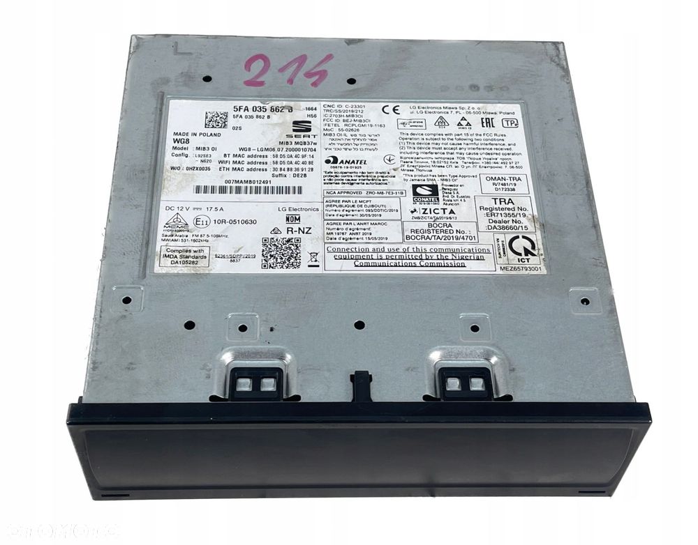 CZYTNIK MULTIMEDIA MIB3 SEAT LEON IV 5FA035862B - 13