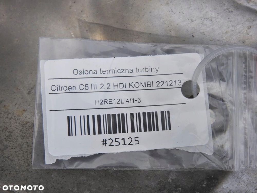 OSŁONA TERMICZNA TURBINY CITROEN C5 III 2.2 HDI - 5
