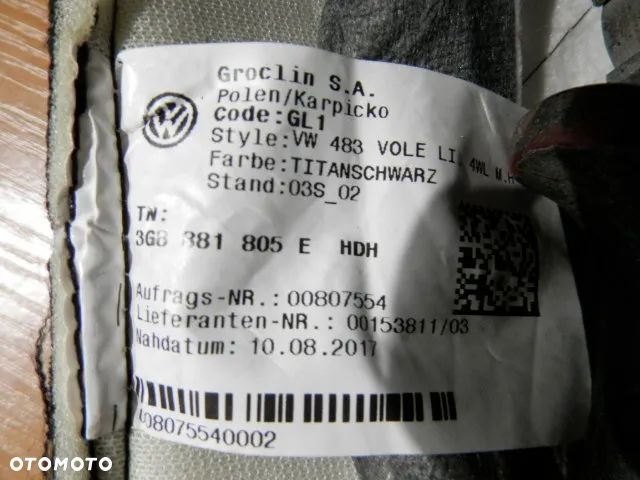 FOTEL FOTELE SIEDZISKO OPARCIE PRZEDNIE Z MATĄ LEWE PRAWE POSZYCIE TAPICERKA TITANSCHWARZ HDH VOLKSWAGEN ARTEON 3G8 ORYGINAŁ - 6