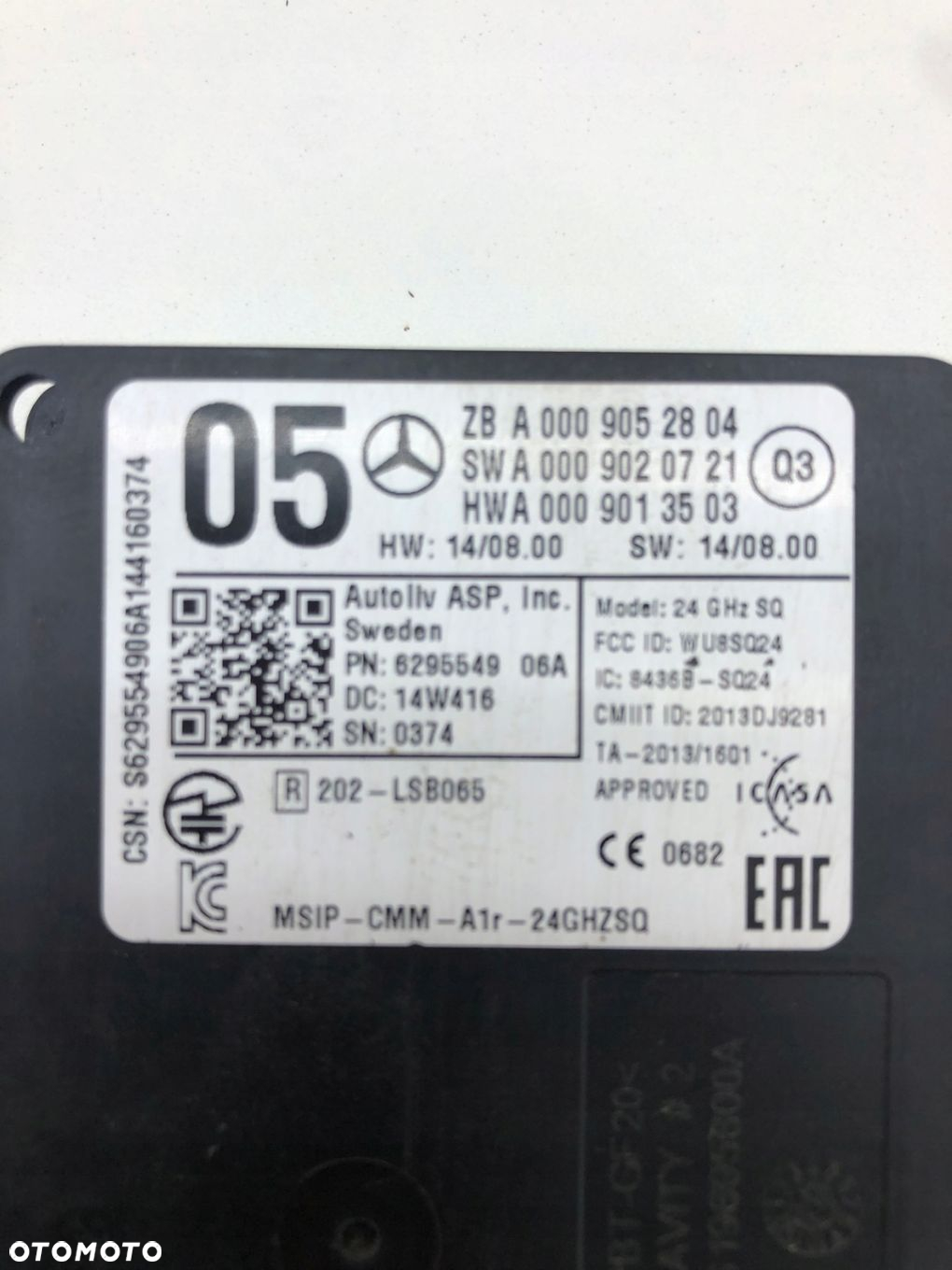 MERCEDES W246 W117 W218 RADAR SENSOR DISTRONIC A0009052804 - 2