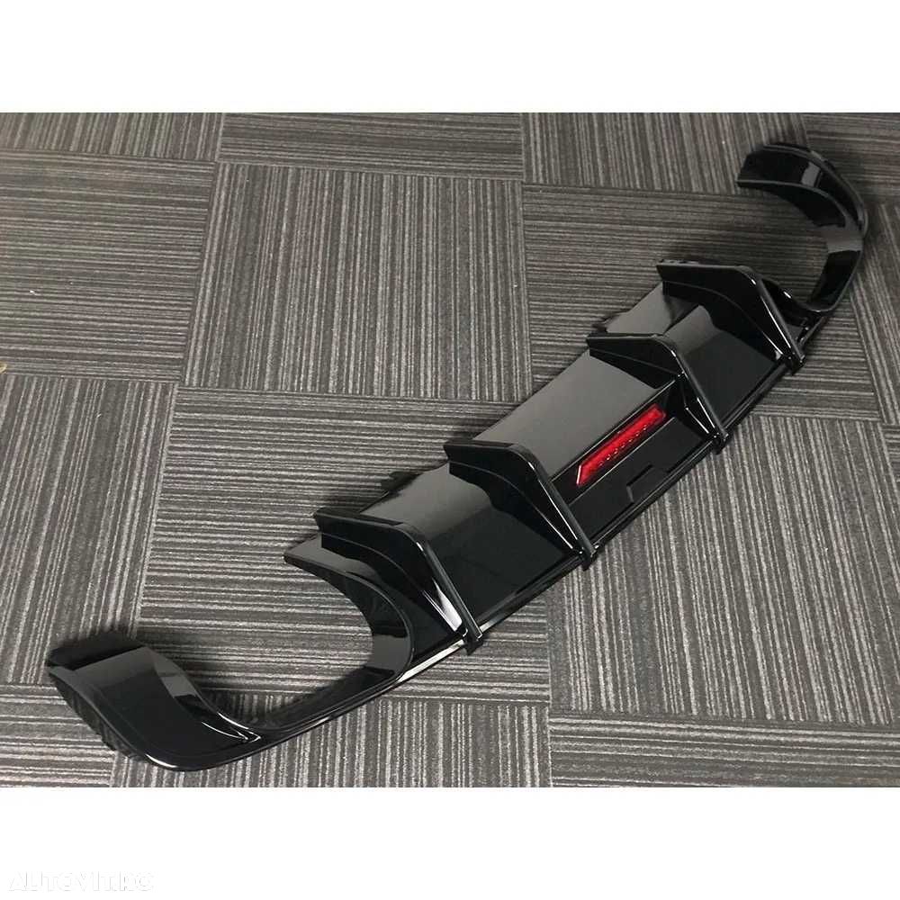 Difuzor cu LED Bara Spate SLINE AUDI A4/S4 B9, 2016-19, Evacuari Duble - 5