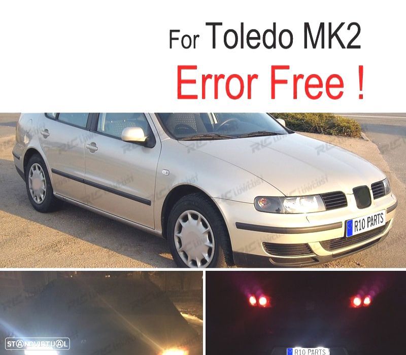 KIT COMPLETO 4 LAMPADAS LED INTERIOR SEAT TOLEDO MK2 1 M 1M2 99-04 - 1