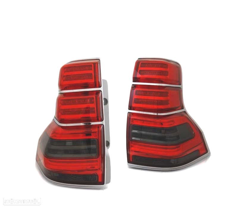 FAROLINS TRASEIROS LED PARA TOYOTA LAND CRUISER 150 09-13 RED SMOKED VERMELHO FUMADO ESCURECIDO - 2