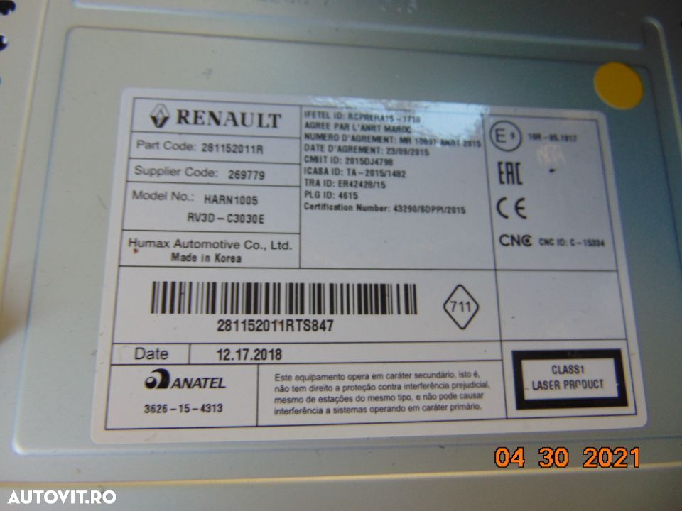 CD Player dacia Sandero 2019 - 2