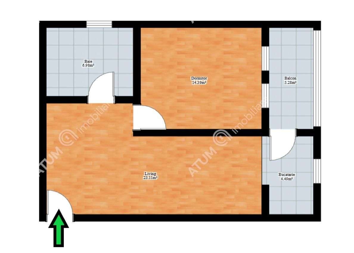 2 camere, apartament de vanzare - Sibiu (judet), Centru - 10291680